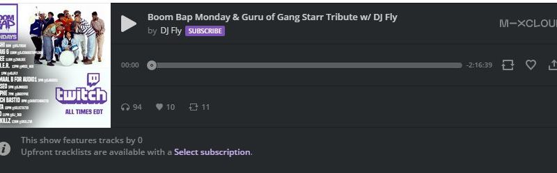 Boom Bap Monday & Guru of Gang Starr Tribute by DJ Fly