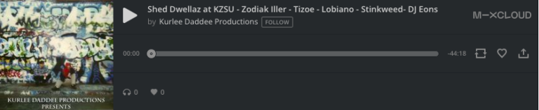 Shed Dwellaz At KZSU – Zodiak Iller – Tizoe – Lobiano – Stinkweed – DJ Eons