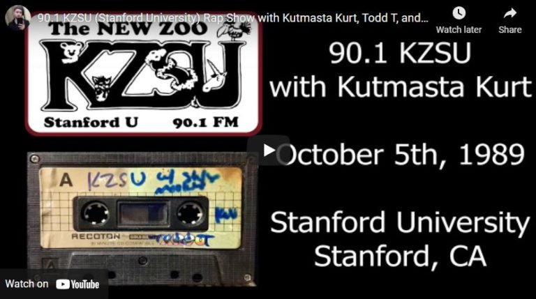 90.1 KZSU (Stanford University) Rap Show with Kutmasta Kurt, Todd T, and more – October 5th, 1989